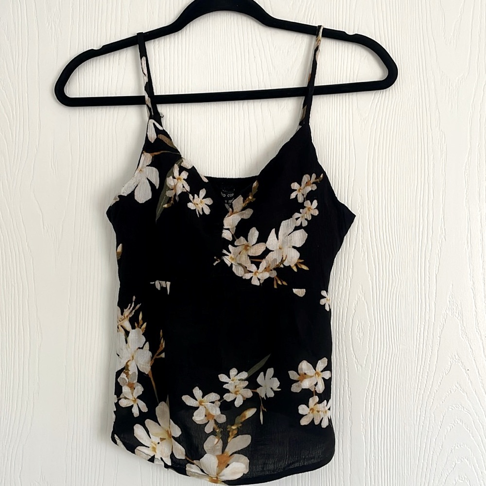 Mind Code Floral Spaghetti Strap Floral Tank Top Size L Juniors